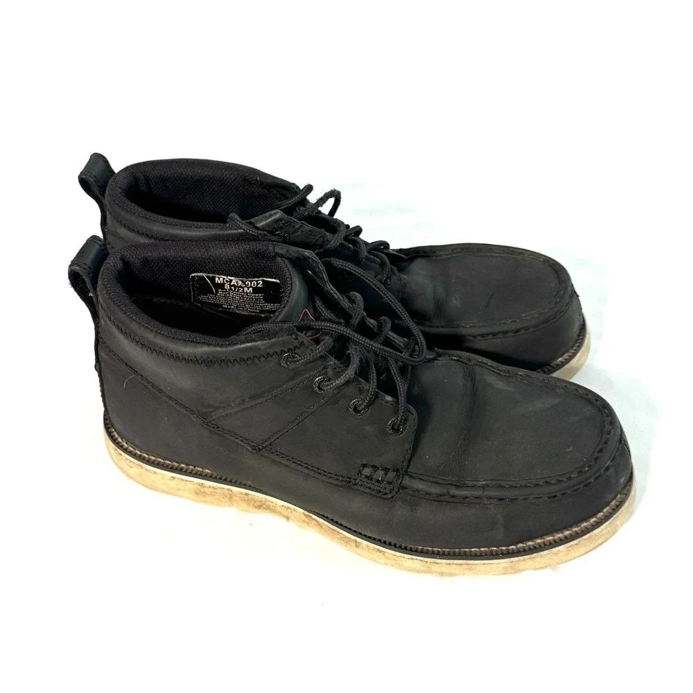Twisted X CellStretch MCAA002 Mens US 8.5 Black Leather EH Wedge Sole Work Boots